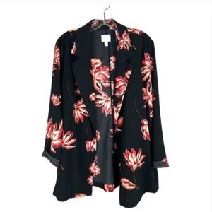 14th and union black and pink floral blazer